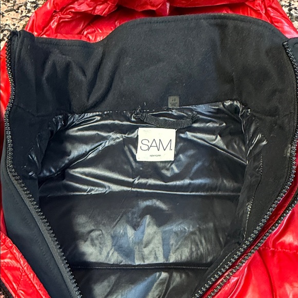 Red Puffer Jacket with Hood - Picture 3 of 6